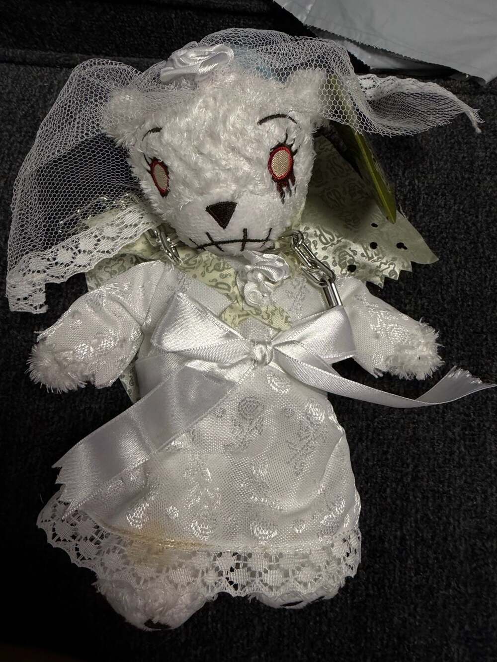 Teddy Scares Annabelle Wraithia 8" Bride Plush Bear with Veil and Chains